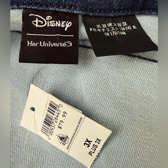 Disney Two-Tone Blue Jean Jacket with Mickey Accents - Picture 3 of 8